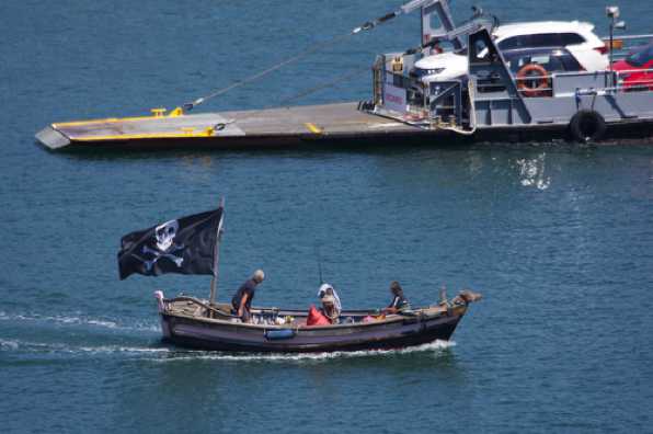 02 June 2020 - 13-11-56 
There's pirates on the river Dart ?
--------------------------
Pirate boat & Dartmouth Lower Ferry